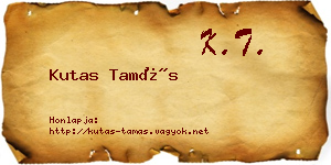 Kutas Tamás névjegykártya